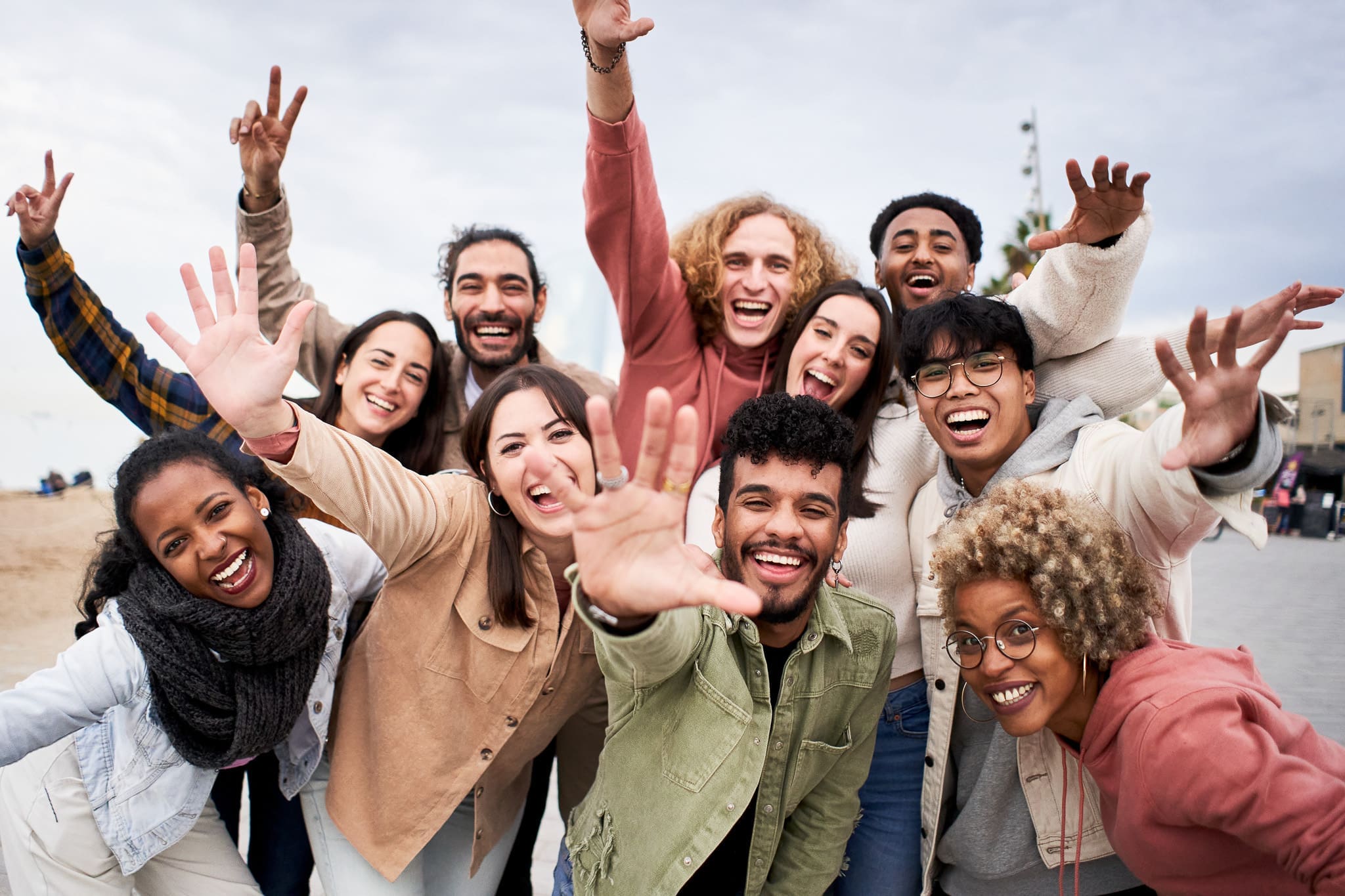 A group of friends posing for a picture together.